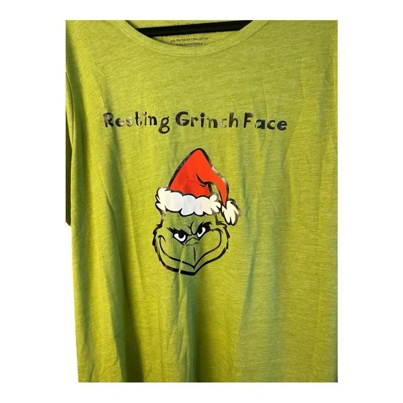 Torrid Resting Grinch Faces Lime Green Classic Fit T-Shirt - Picture 4 of 9